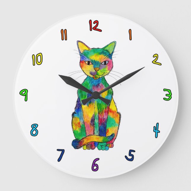 Rainbow Cat Clock (Front)