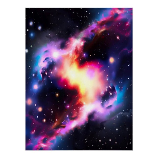Rainbow Cat Eye Nebula Galaxy Glossy Poster (Front)
