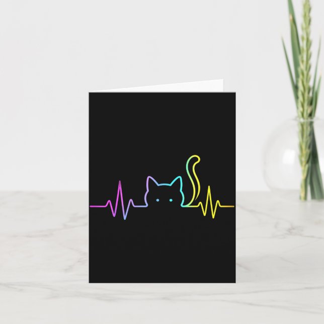 Rainbow cat heartbeat  card (Front)