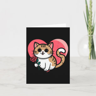 Rainbow Cat Hugging Heart Cute Valentine Graphic D Card