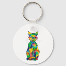 Rainbow Cat Keychain