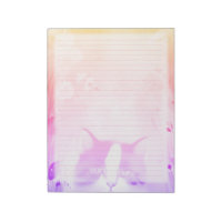 Rainbow Cat Lined Stationery - Pink Ruled Cat Love