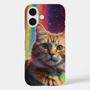 Rainbow Cat Magic iPhone 16 Case