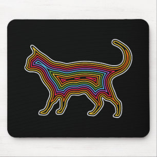 Rainbow Cat Mouse Mat