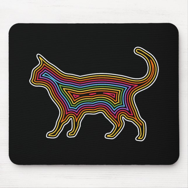 Rainbow Cat Mouse Mat (Front)