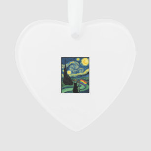 Rainbow Cat Night Landscape Vector Shirt Design_1 Ornament