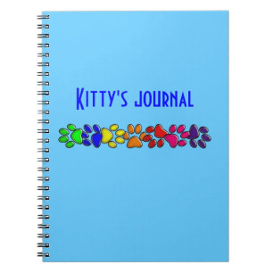 rainbow cat print notebook