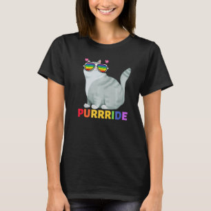 Rainbow Cat Sunglasses Lgbtq+ Gay Pride Flag T-Shirt
