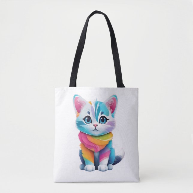 rainbow cat tote bag (Front)