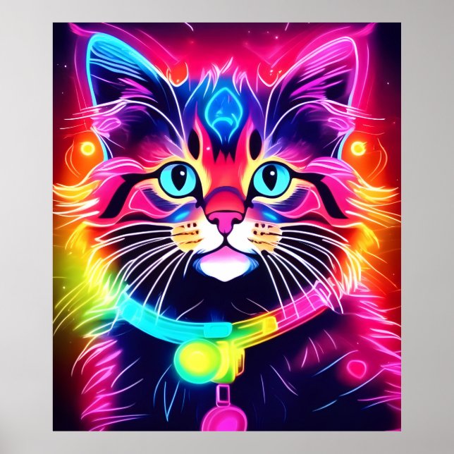 Rainbow Cat Vibes Poster (Front)