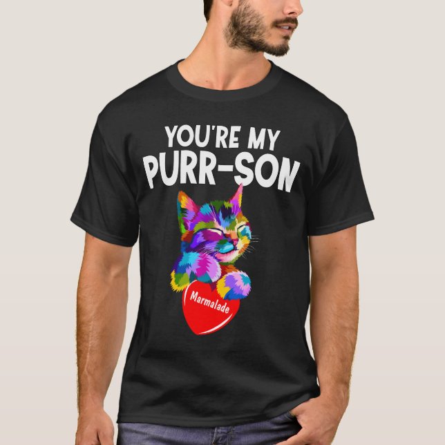 Rainbow Cat You're My Person with Heart T-Shirt (Front)