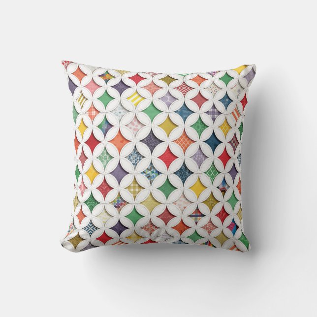 Rainbow Cathedral  Window Pattern Cushion (Front)