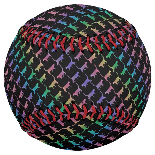 Rainbow Cats On Black Or Your Colour Softball (Front)