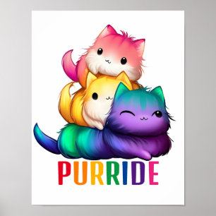 Rainbow Cats Purride Poster