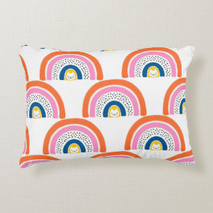 Rainbow cats seamless kids pattern. Cute hand draw Decorative Cushion