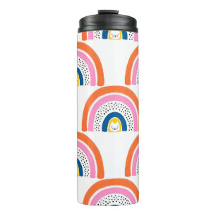Rainbow cats seamless kids pattern. Cute hand draw Thermal Tumbler