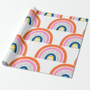 Rainbow cats seamless kids pattern. Cute hand draw Wrapping Paper