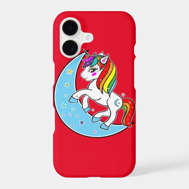 Rainbow Celestial Blue Moon & Stars Unicorn (Back)