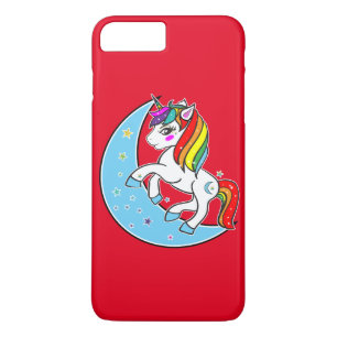 Rainbow Celestial Blue Moon & Stars Unicorn iPhone 8 Plus/7 Plus Case