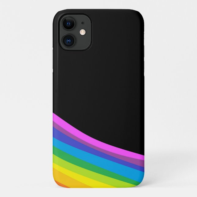 Rainbow Cell Phone Case With Black Background (Back)
