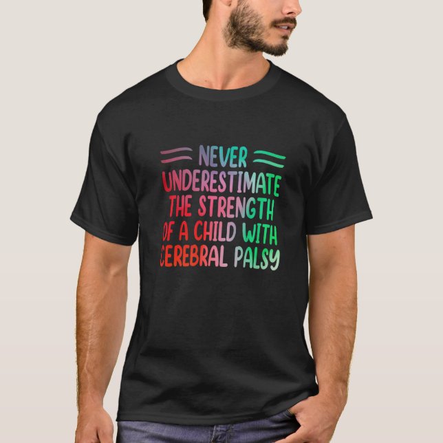 Rainbow Cerebral Palsy Awareness Physical Therapy  T-Shirt (Front)
