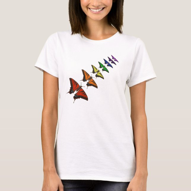 Rainbow Chakra butterflies T-Shirt (Front)