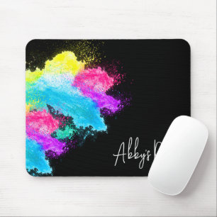 Rainbow Chalk Dust  With Name Mouse Mat