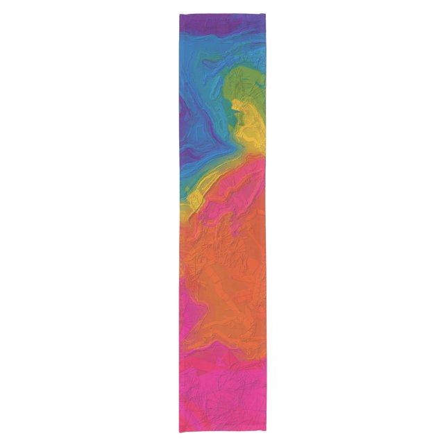 Rainbow Chalk Gradient Swirls   Short Table Runner (Front)