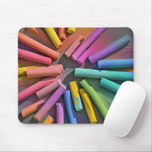 Rainbow Chalk Pieces Mouse Mat