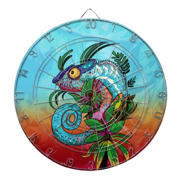 Rainbow Chameleon  Dartboard (Front)