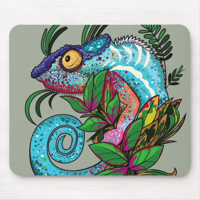 Rainbow Chameleon Mouse Mat (Front)