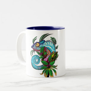 Rainbow Chameleon Two-Tone Coffee Mug