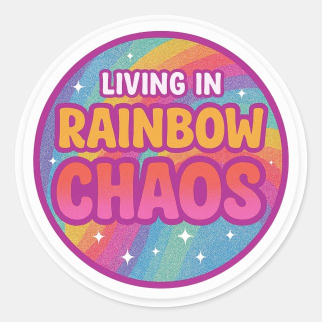 Rainbow Chaos Round Sticker (Front)