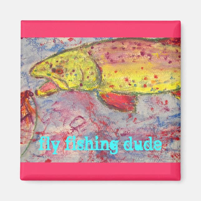 rainbow chasing fly magnet (Front)