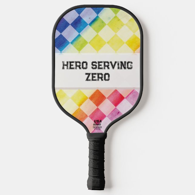 Rainbow Checkers Pickleball Paddle (Back)