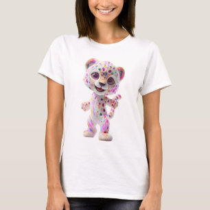 Rainbow Cheetah Cub Illustration Women T-Shirt