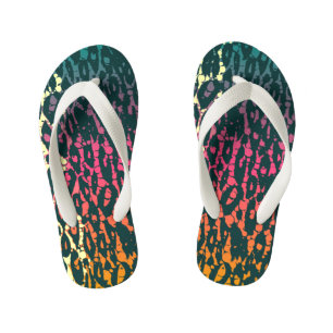 Rainbow Cheetah Kid's Flip Flops