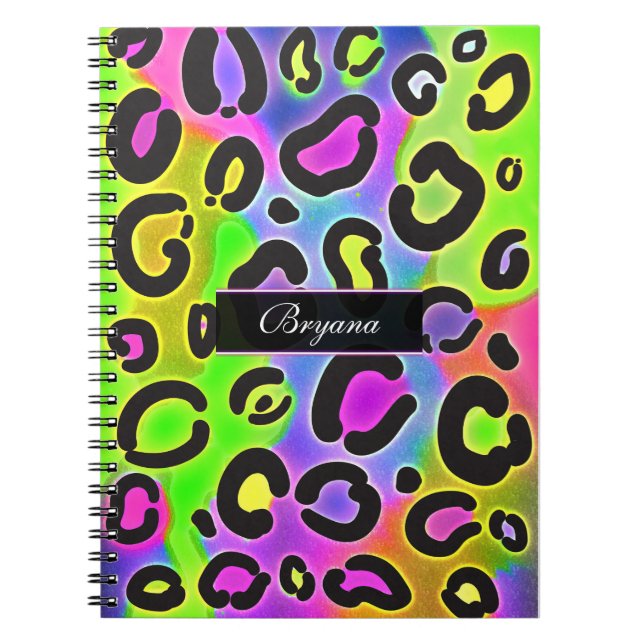Rainbow Cheetah Leopard Colour Notebook Journal (Front)