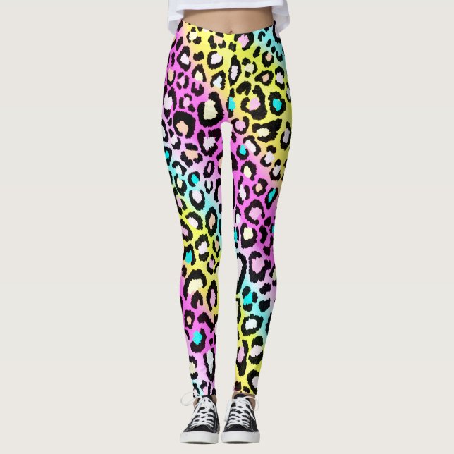 Rainbow Cheetah print leggings (Front)