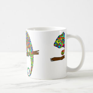 Rainbow Chequered Chameleon Mug