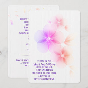 Rainbow Cherry Blossom Wedding Invitation