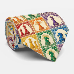 Rainbow Chess Pieces Game of Chess Tie