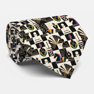 Rainbow Chess Pieces   Game of Chess  Tie