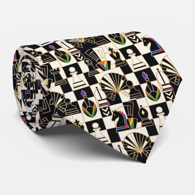 Rainbow Chess Pieces | Game of Chess  Tie (Rolled)