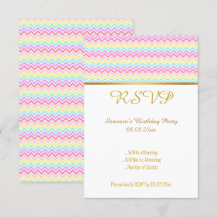 Rainbow Chevron ALL Occasion RSVP Invitation