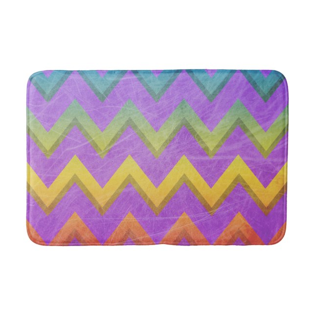 Rainbow Chevron by Shirley Taylor Bath Mat (Front)