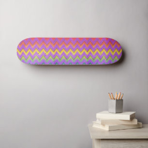 Rainbow Chevron by Shirley Taylor Skateboard