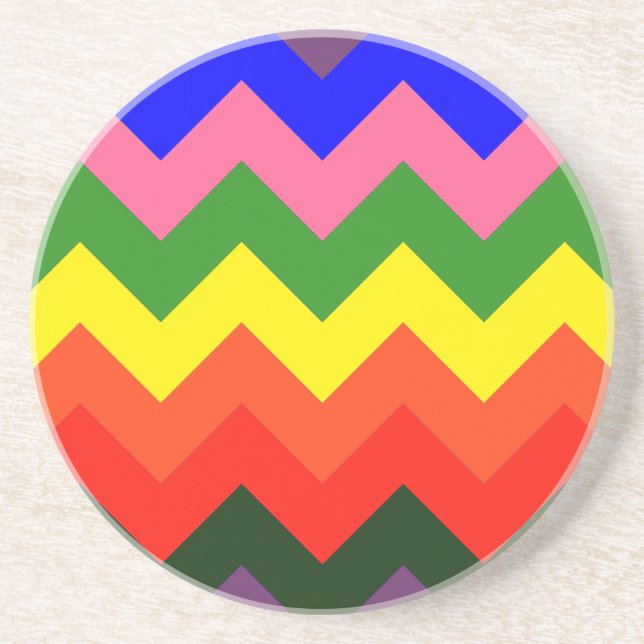 rainbow chevron coaster (Front)