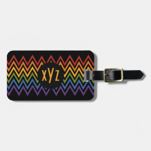 Rainbow Chevron custom luggage tag