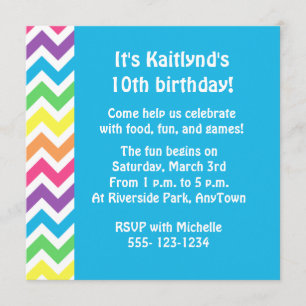Rainbow Chevron Invitation